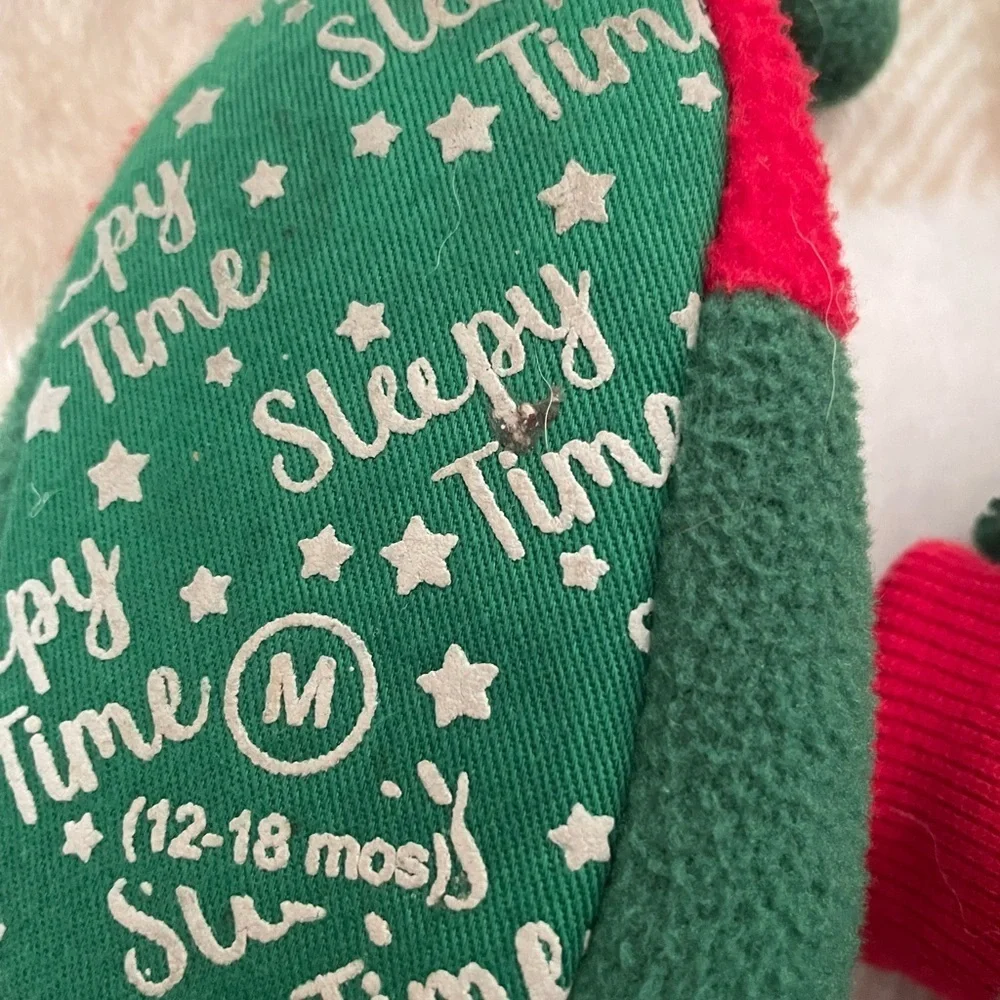 Festive Red and Green Elf Slippers for Kids 12-18 month size